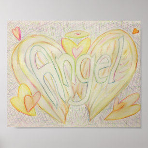 Inspirational Word Angel Art Poster Print