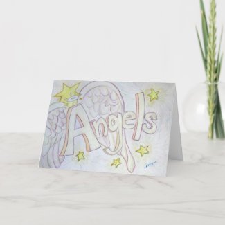 Inspirational Word Angels Greeting Card