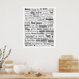 inspirational word art collage poster | Zazzle