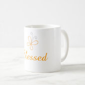 Inspirational Word Blessed with Butterfly Coffee Mug (Front Right)