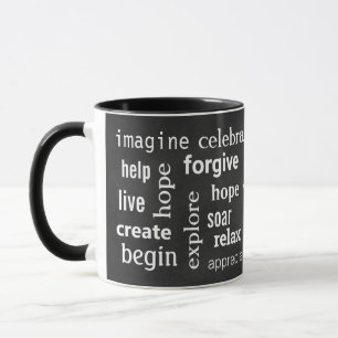 Inspirational Word Cloud on chalkboard Mug