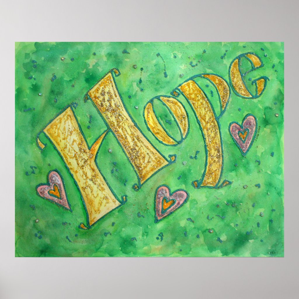 Hope Word Art Inspirational Painting - DonnaBellas Angels