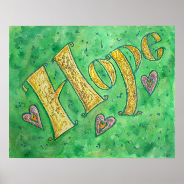 Inspirational Word "Hope" Poster (Front)