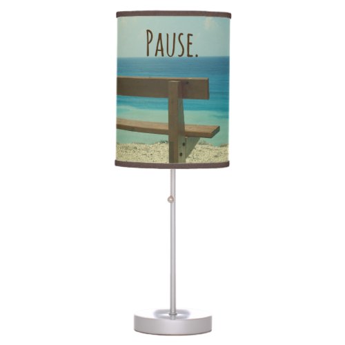 Inspirational Word Pause Beach Theme Table Lamp