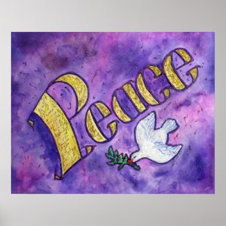 Peace Word Art Inspirational Painting - Donnabellas Angels