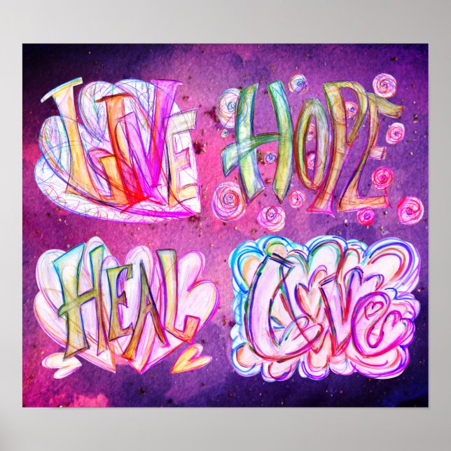 Inspirational Words Art Poster (Front)