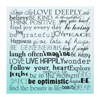Inspirational Words Wrapped Canvas Prints | Zazzle