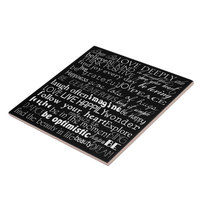 Inspirational Words Ceramic Tile (Side)