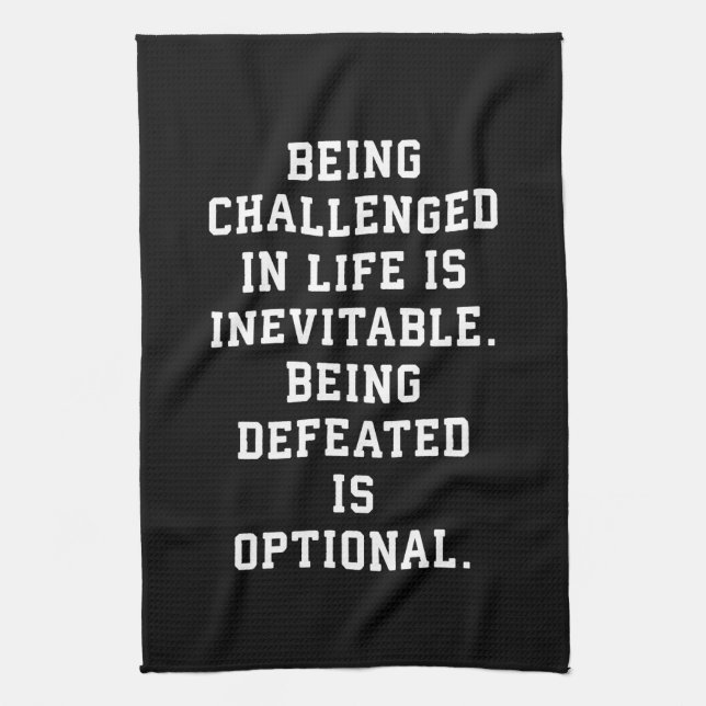 Inspirational Words - Challenge vs Defeat Towel (Vertical)