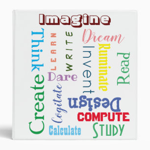 Inspirational Words Colorful Students 3 Ring Binder