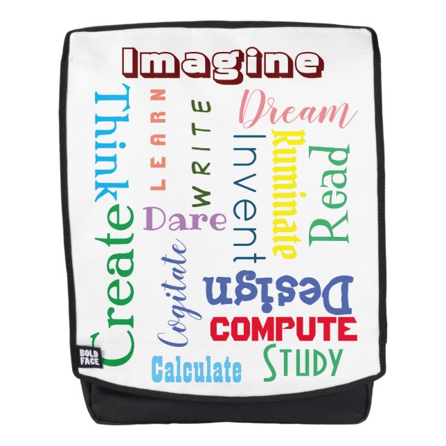 Inspirational Words Colorful Students Backpack (Front)
