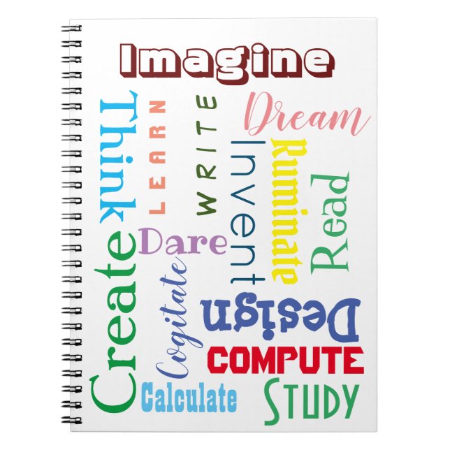 Inspirational Words Colorful Students Notebook (Front)