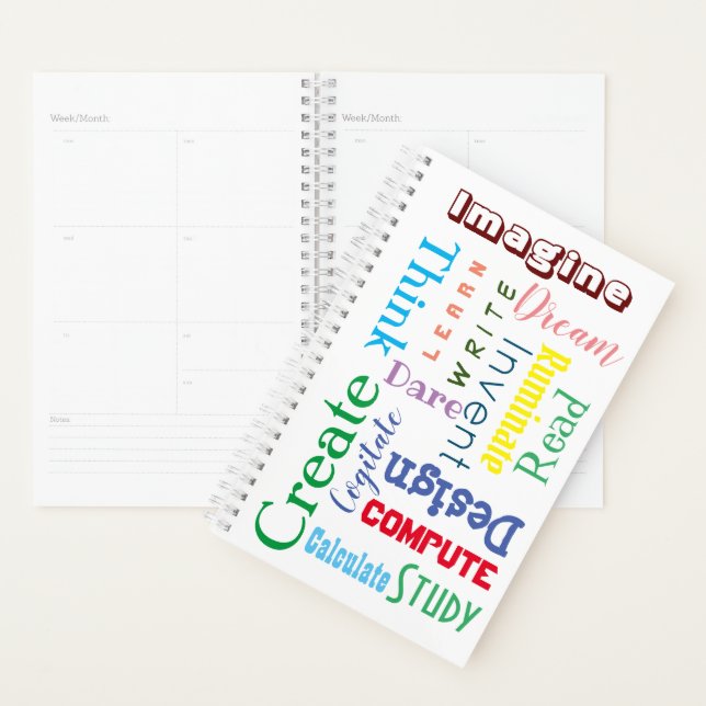 Inspirational Words Colorful Students Planner (Display)