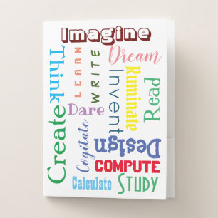 Inspirational Words Colorful Students Pocket Folder