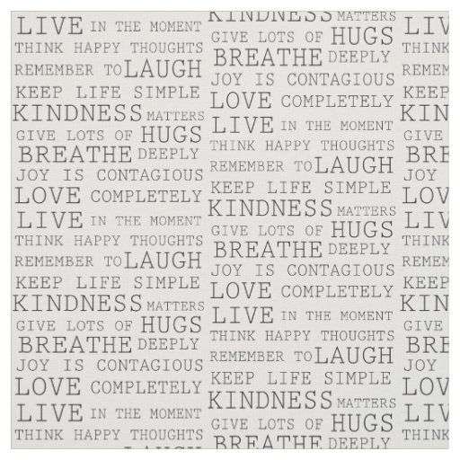 Inspirational Words Fabric