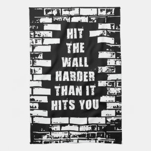 Inspirational Words - Hit The Wall Harder Towel
