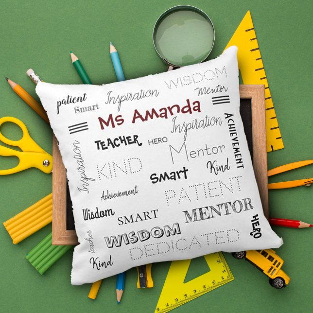 Inspirational Words Mentor Teacher Appreciation  Throw Pillow (Creator Uploaded)