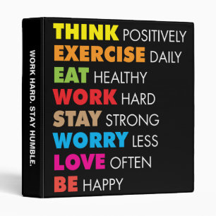 Inspirational Words - Motivational 3 Ring Binder