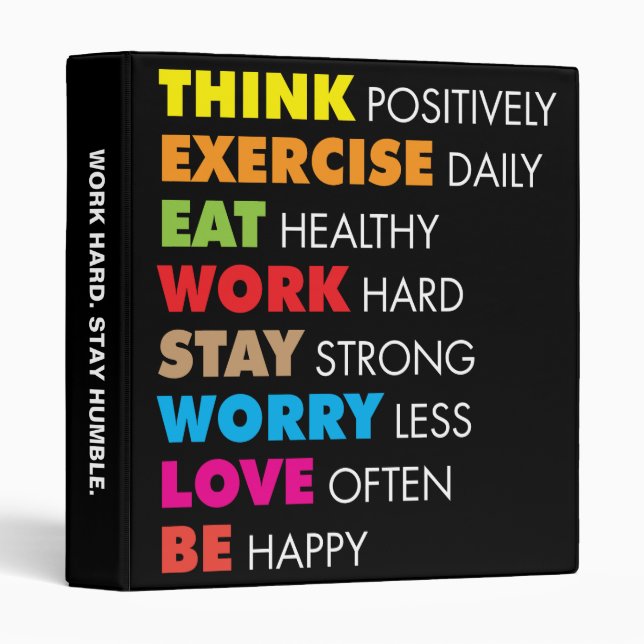 Inspirational Words - Motivational 3 Ring Binder (Front/Spine)