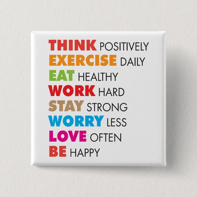 Inspirational Words - Motivational Button (Front)