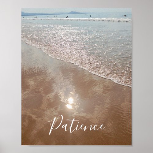 Inspirational Words Patience Beach Surfers Poster