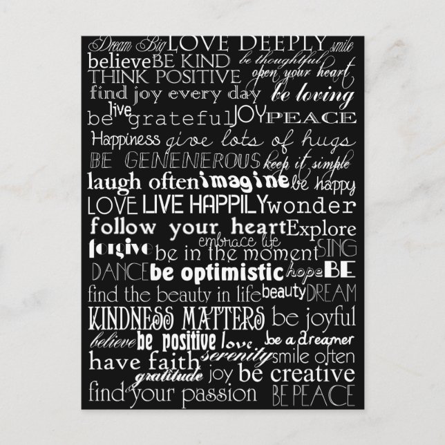 Inspirational Words Postcard (Front)