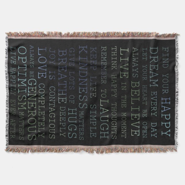 Inspirational Words Throw Blanket (Front)