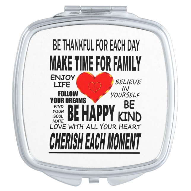 Inspirational Words To Live By Compact Mirror (Front)