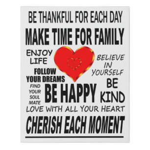 Inspirational Words To Live By Faux Canvas Print