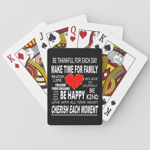 Inspirational Words To Live By Poker Cards