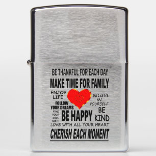 Inspirational Words To Live By Zippo Lighter