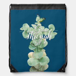 Inspirational Words Watercolor Plant Butterfly