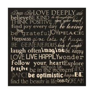 Inspirational Words Wood Wall Decor