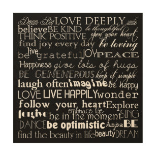 Inspirational Words Wood Wall Decor