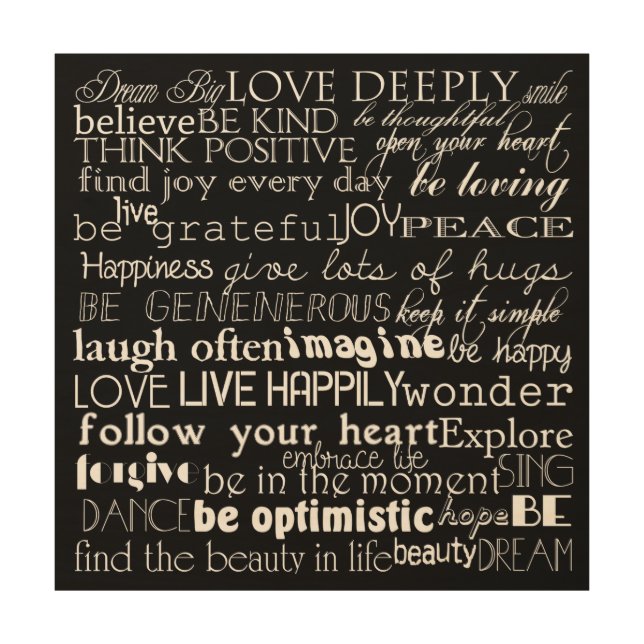 Inspirational Words Wood Wall Decor (Front)