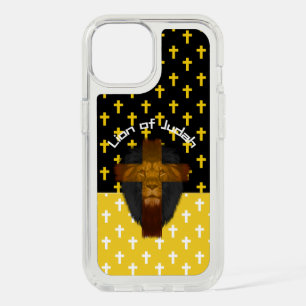 Inspirational Yellow Black White Lion of Judah iPhone 15 Case