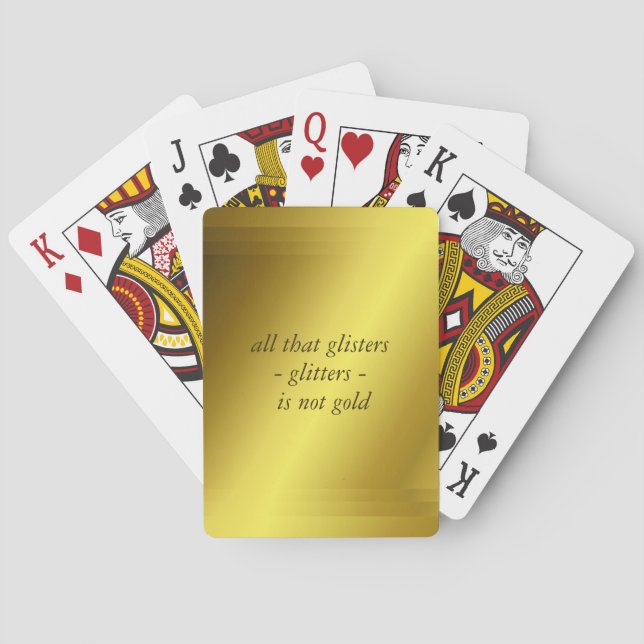 Inspirational Yellow Golden Gradient  Poker Cards (Back)