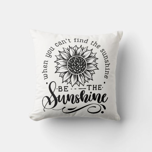Inspirational Yellow Sunflower Throw Pillow