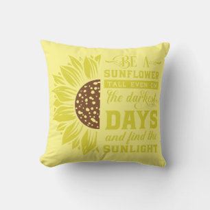 Inspirational Yellow Sunflower Throw Pillow