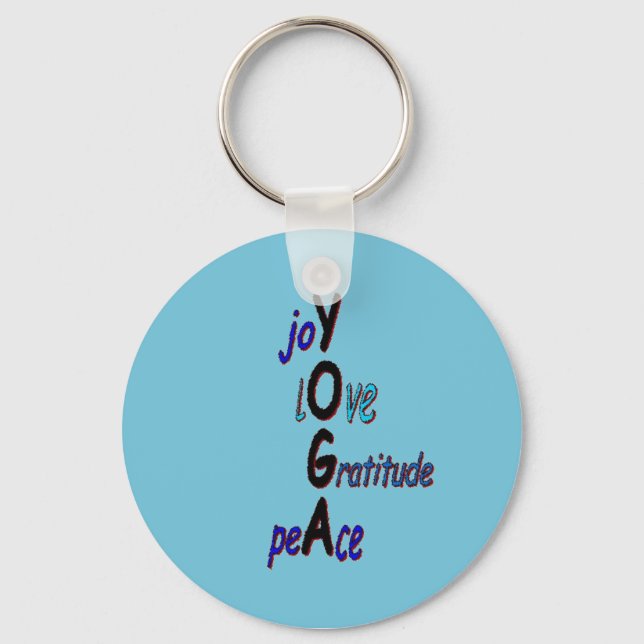 Inspirational Yoga Keychain (Front)