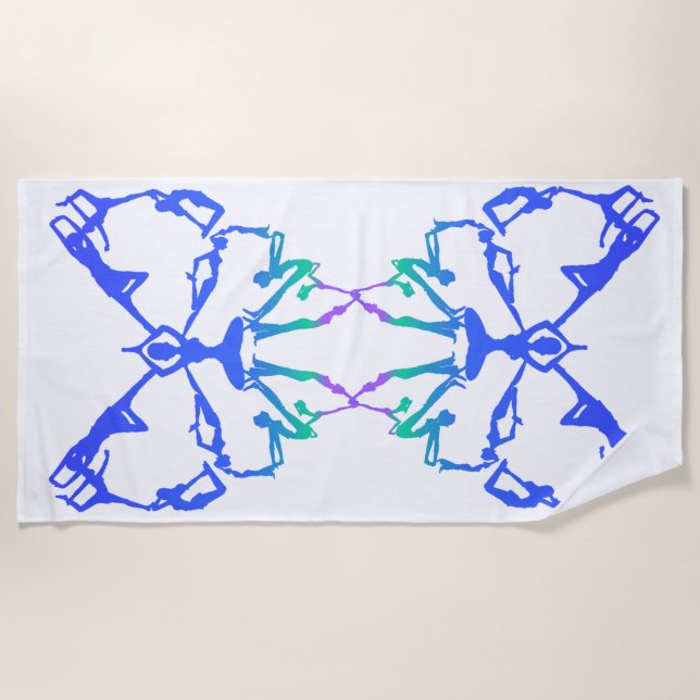 Inspirational Yoga Poses Butterfly Beach Towel (Front)