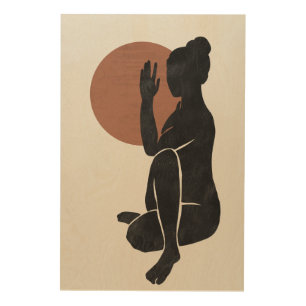 Inspirational Yoga Silhouette Boho Wall Wood Art