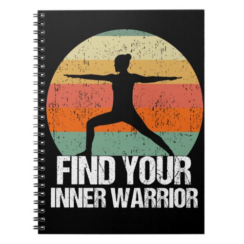 Inspirational Yoga Warrior Sunset Quote Notebook