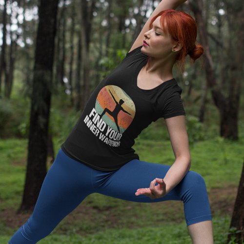 Inspirational Yoga Warrior Sunset Quote T_Shirt