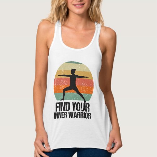Inspirational Yoga Warrior Sunset Quote Tank Top