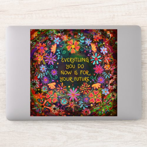 Inspirational Your Future Fun Floral Inspirivity Sticker