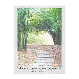 Inspirational Zen Quote Bamboo Path Trail Canvas Print