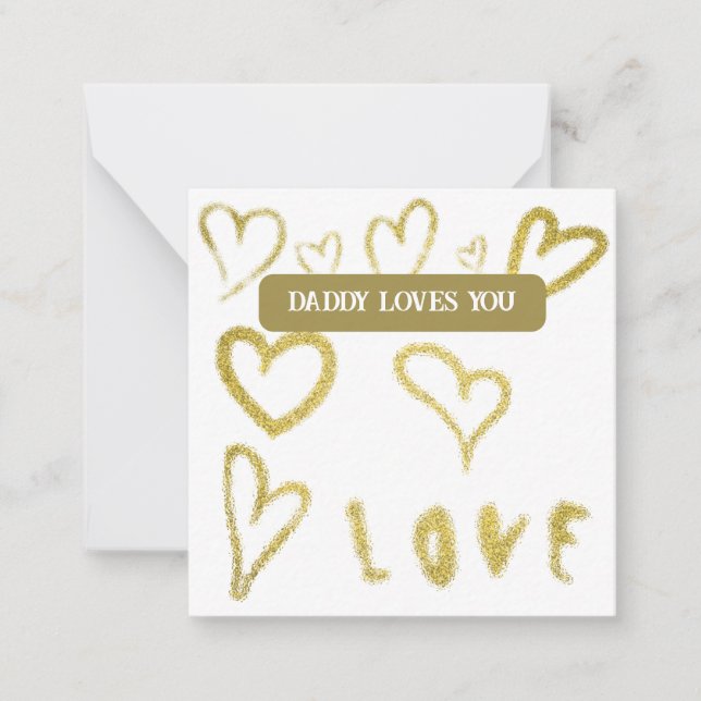 *~  Inspire AP62 Kindness gold DADDY Note Card (Front)