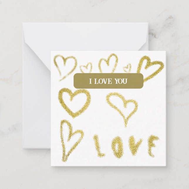 *~  Inspire AP62 Kindness gold I LOVE Note Card (Front)