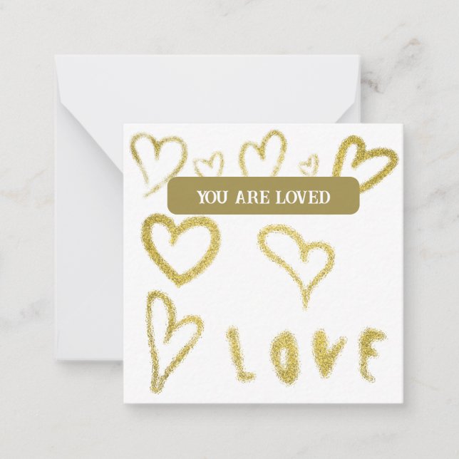 *~  Inspire AP62 Kindness gold LOVED Note Card (Front)